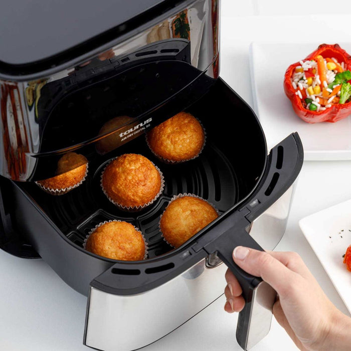 Taurus AF1450XD Single 5 L Stand-alone 1450 W Hot air fryer Black, Stainless steel