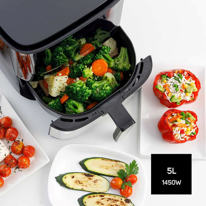 Taurus AF1450XD Single 5 L Stand-alone 1450 W Hot air fryer Black, Stainless steel