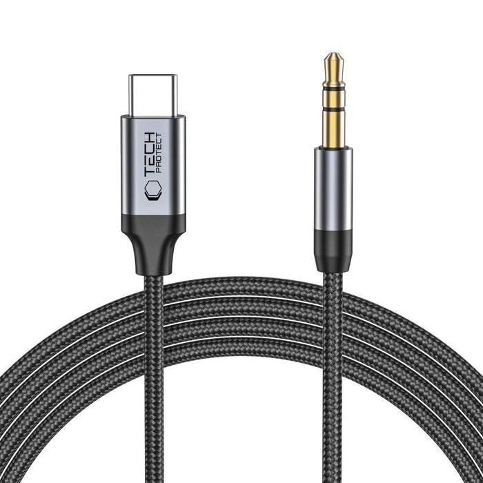 Tech-Protect UltraBoost audio USB-C / 3.5mm mini jack cable 1 m - black