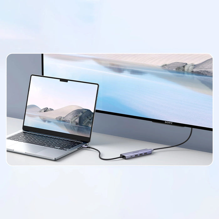 Multifunctional HUB 5in1 USB-C - HDMI 1.4 / 3 x USB-A / USB-C PD 100W Ugreen CM511 - gray