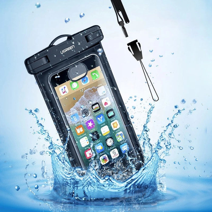 Ugreen LP186 60959 case waterproof IPX8 for 4-6.5" smartphone - black and transparent