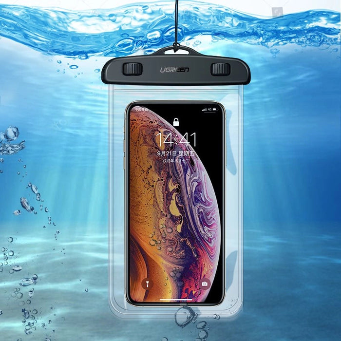 Ugreen LP186 60959 case waterproof IPX8 for 4-6.5" smartphone - black and transparent