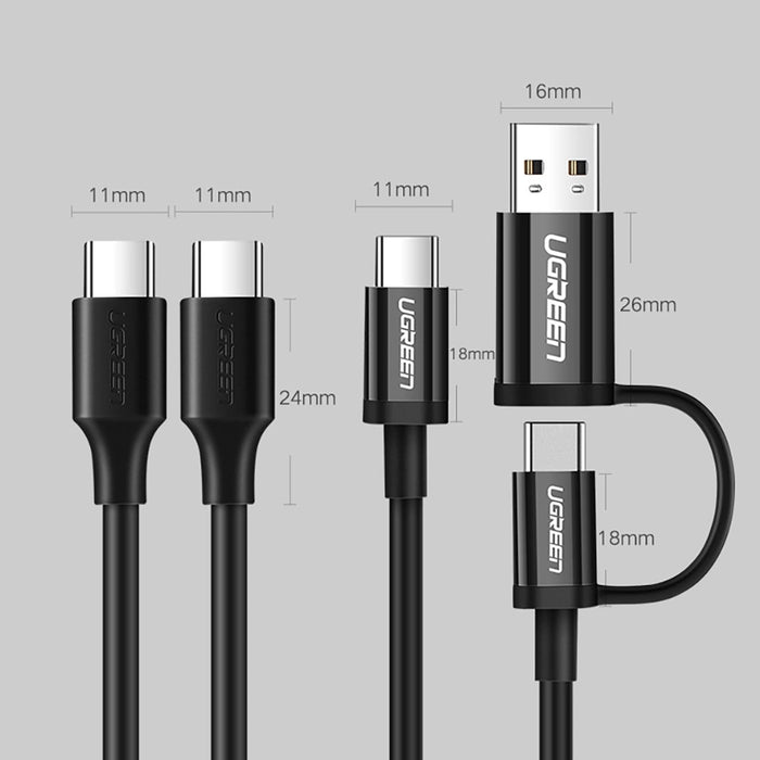 Ugreen US286 USB-C - USB-C PD QC 3A 480Mb/s 2m Cable - Black