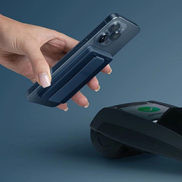 Uniq Heldro ID magnetic wallet with support and band - black