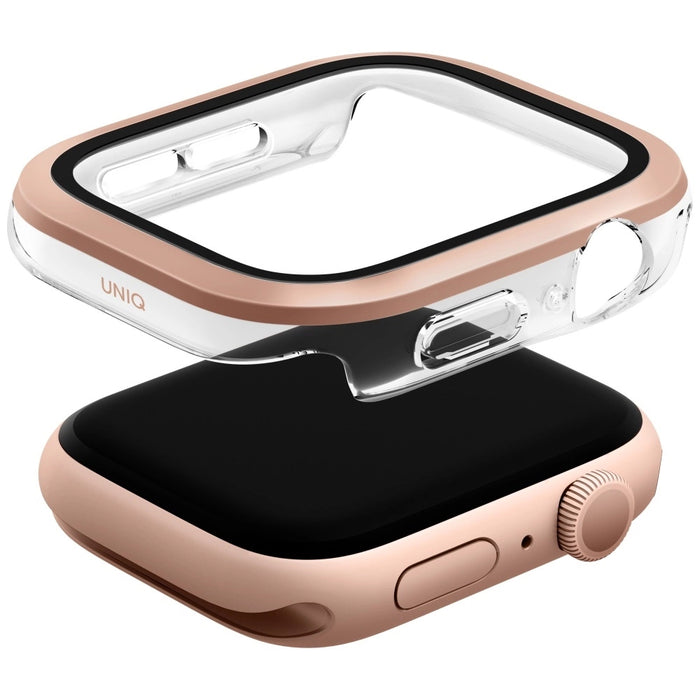 Uniq Voute Tempered Glass Case for Apple Watch 10 46mm - Rose Gold