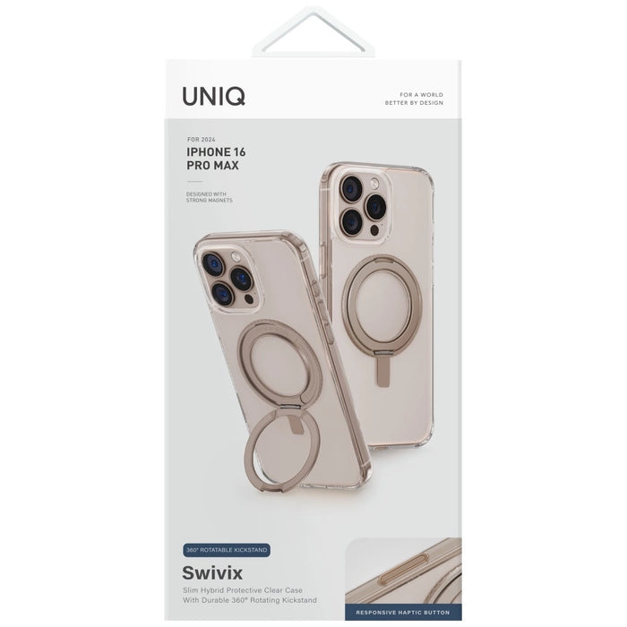 Uniq Swivix 360 Rotating Kickstand Case for iPhone 16 Pro Max - Gold