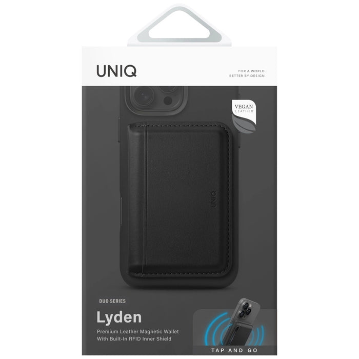 Uniq Lyden DS RFID Magnetic Wallet with Phone Stand - Black