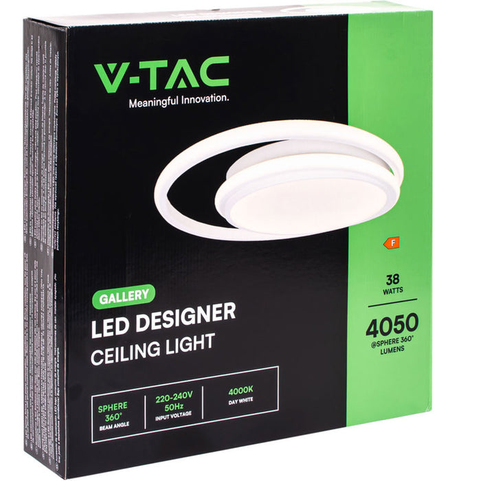 LED CEILING LIGHT 38W 4000K BLACK V-TAC