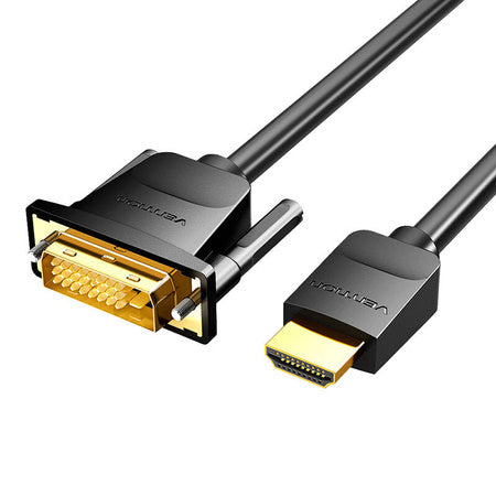 HDMI to DVI (24+1) cable Vention ABFBI 3m, 4K 60Hz/ 1080P 60Hz (black)