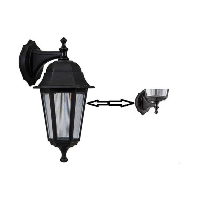 GARDEN LANTERN UPPER/BOTTOM MOUNT E27 IP44 BLACK VITO GENOA