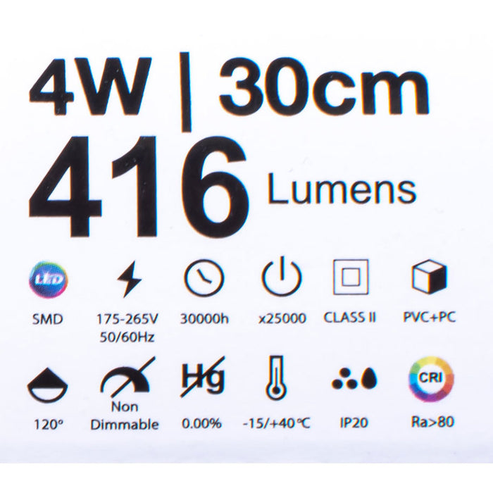 LED LINE FLUMINUM 4W 6000K 31CM WITH KEY AND CABLE WITH PLUG VITO LEDLINE-P