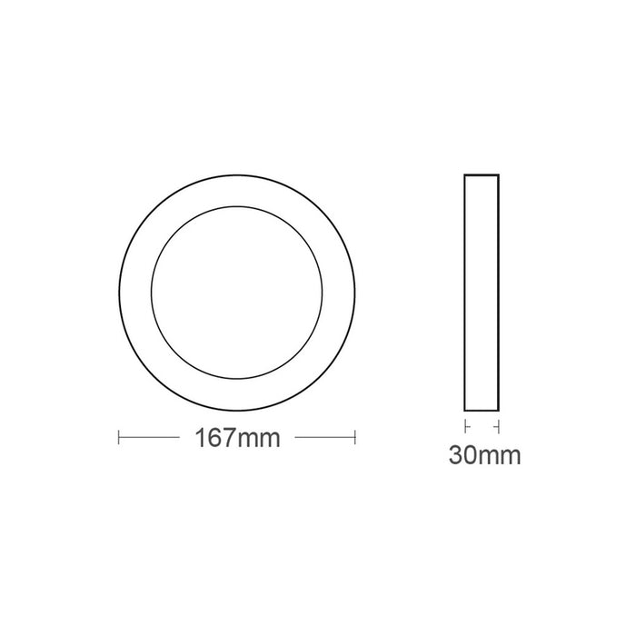 LED PANEL 12W 4000K 1320LM Ф167MM EXTERIOR VITO