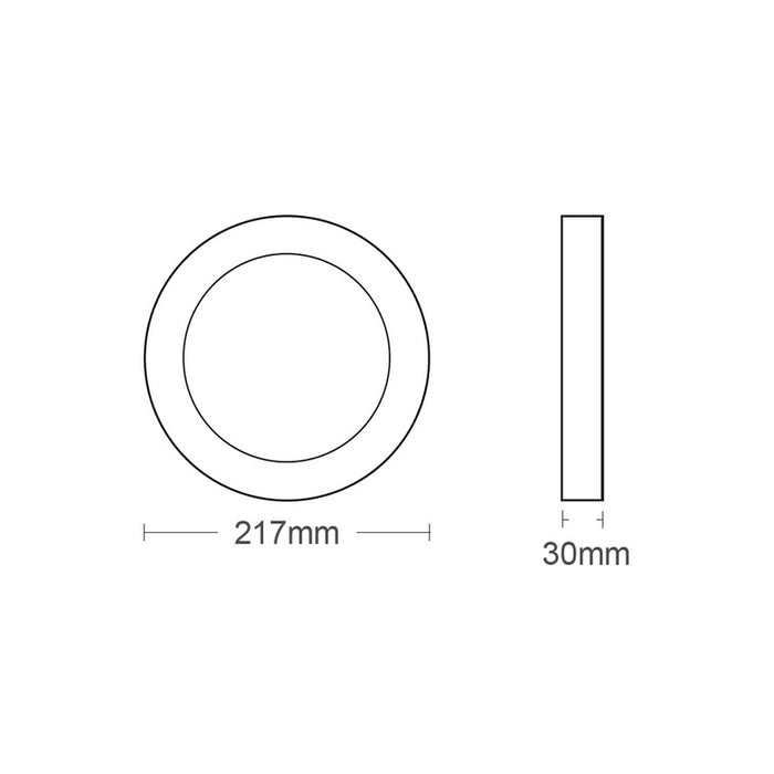 LED PANEL 18W 4000K 1980LM Ц217MM EXTERIOR VITO