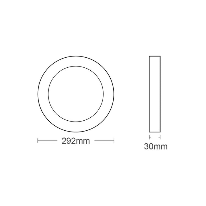 LED PANEL 24W 6000K 2640LM Ф292MM EXTERIOR VITO