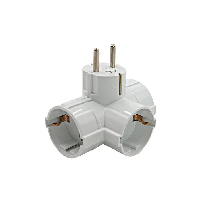 ADAPTER 3 SOCKETS T-SHAPED WITH CHILD PROTECTION WHITE VITO TRIPLO