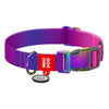 Nylon dog collar with QR code WAUDOG 15 mm wide, 25-35 cm long purple