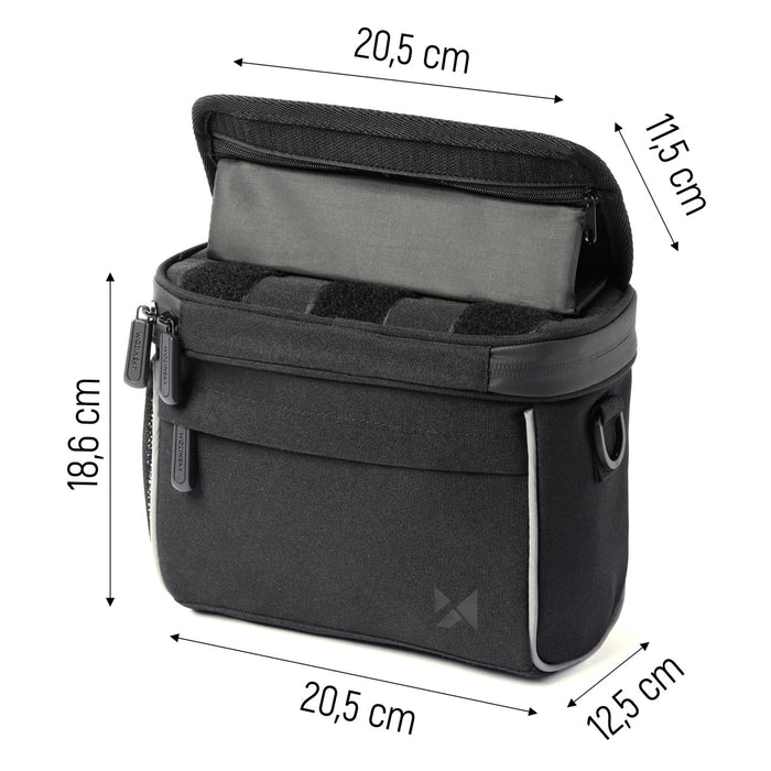 Wozinsky bicycle handlebar bag bike shoulder bag black (WBHBB-01)