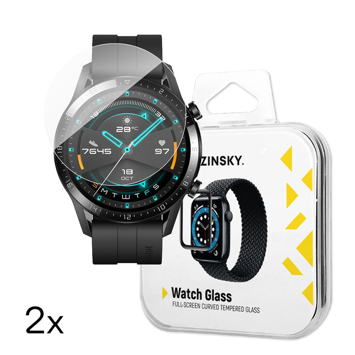 Wozinsky Full Glue Tempered Glass for Huawei Watch GT 2 / GT 2 Pro 46mm (2 pcs.)
