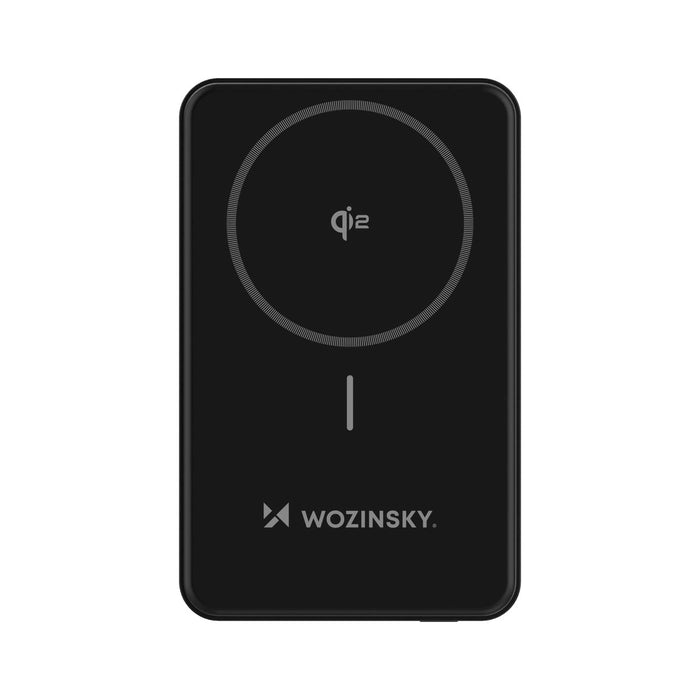 Powerbank Wozinsky WLWP-10KA0Y3S 22.5W PD Qi2 10000 mAh, with stand, 1x USB-A, 1x USB-C - black