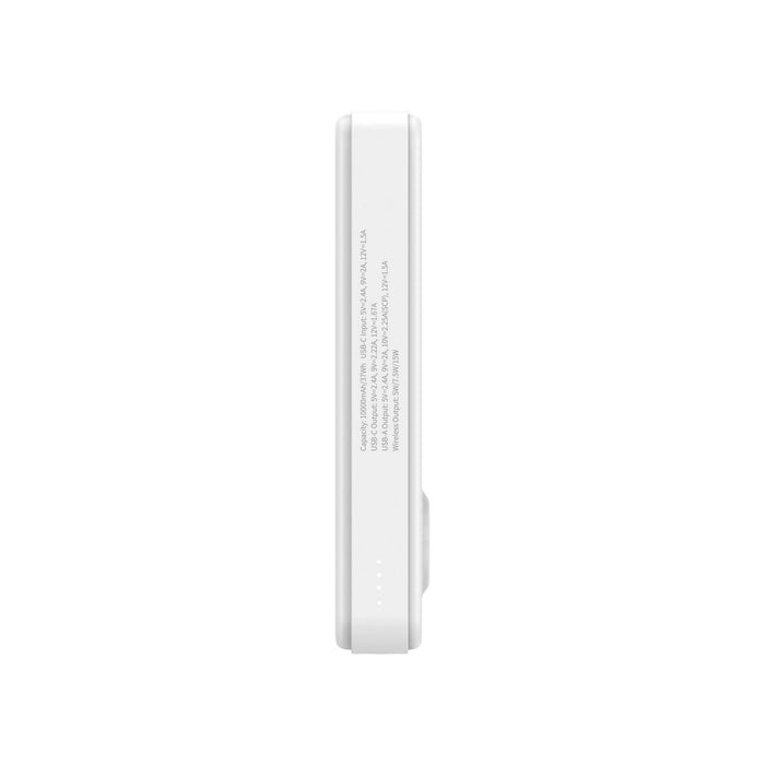 Powerbank Wozinsky WLWP-10KA0Y3WS 22.5W PD Qi2 10000 mAh, with stand, 1x USB-A, 1x USB-C - white