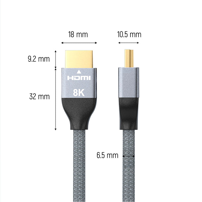 Wozinsky cable HDMI 2.1 8K 60 Hz 48 Gbps / 4K 120 Hz / 2K 144 Hz 1 m Silver (WHDMI-10)