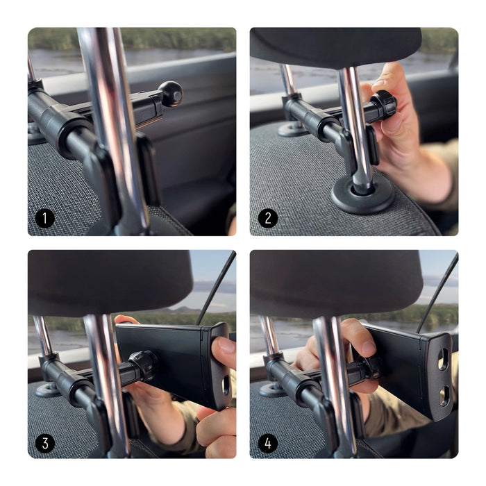 Wozinsky car headrest holder with hanger black (WTHBK2)