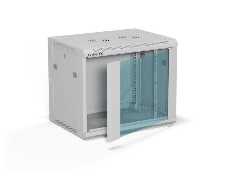 ALANTEC 19" 9U 600x450 wall-mounted cabinet, grey