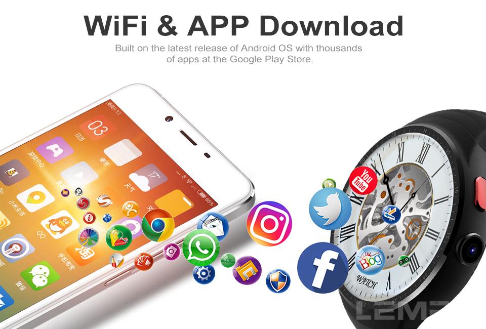 A smart watch camera LEMFO LES1 Android 5.1 MTK6580 1GB + 16GB - Smart Watches