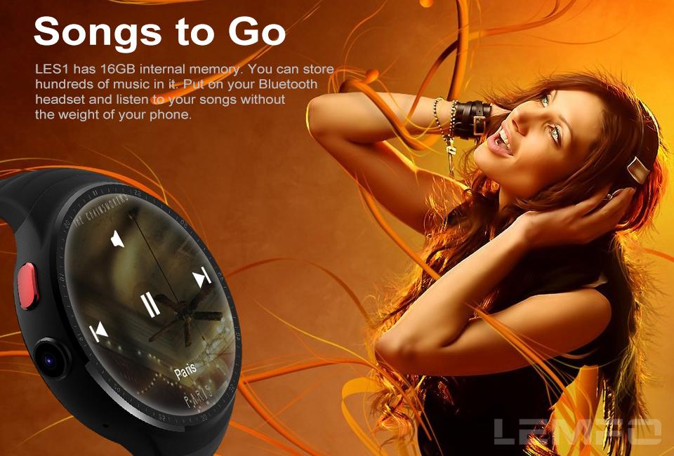A smart watch camera LEMFO LES1 Android 5.1 MTK6580 1GB + 16GB - Smart Watches