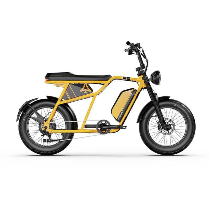 Electric bicycle A-SPADZ CAVET AIR FAT 20" YELLOW 250 W, UP TO 25 KM/H, MILEAGE UP TO 100 KM, 20.00 "