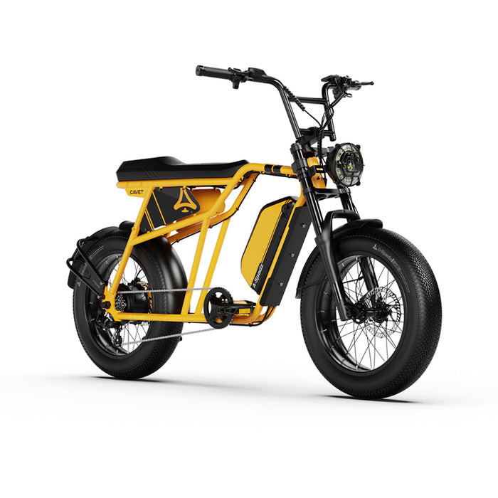 Electric bicycle A-SPADZ CAVET AIR FAT 20" YELLOW 250 W, UP TO 25 KM/H, MILEAGE UP TO 100 KM, 20.00 "