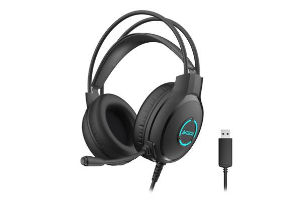 Headphones with microphone A4TECH Fstyler FH300U, LED Backlit, Black