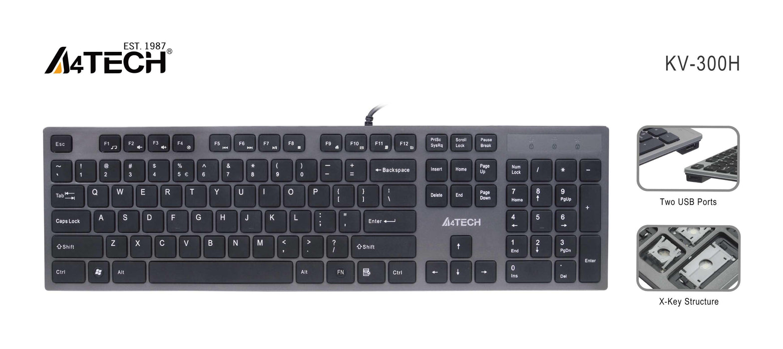 Keyboard A4tech KV-300H, 2 x USB port