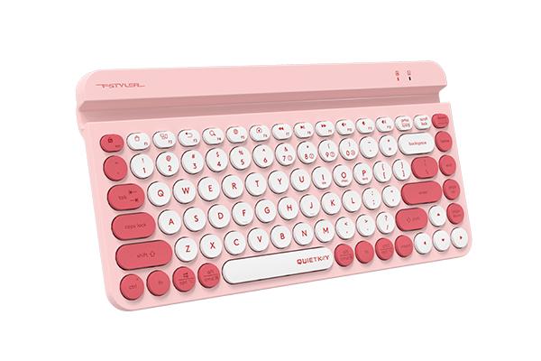 A4tech Fstyler FBK30 Wireless Keyboard, Bluetooth, 2.4G, Phone Stand, Cyrillic, Pink