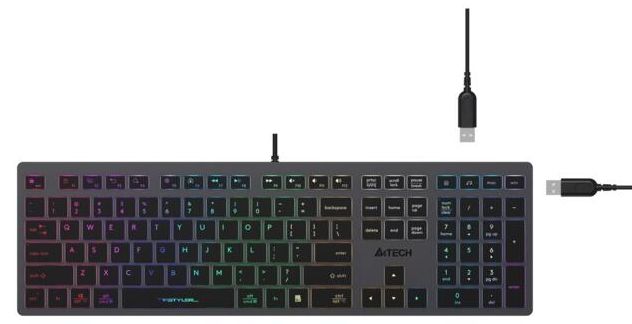 Keyboard A4 Tech A4TKLA47125 White Black Grey QWERTY