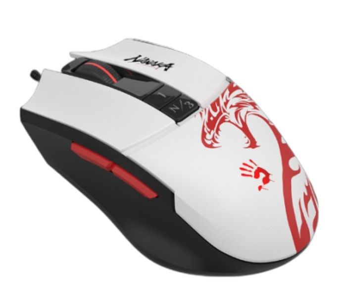 Gaming mouse A4tech bloody L65 Max, Wired, 12000 cpi, Naraka, Black/White