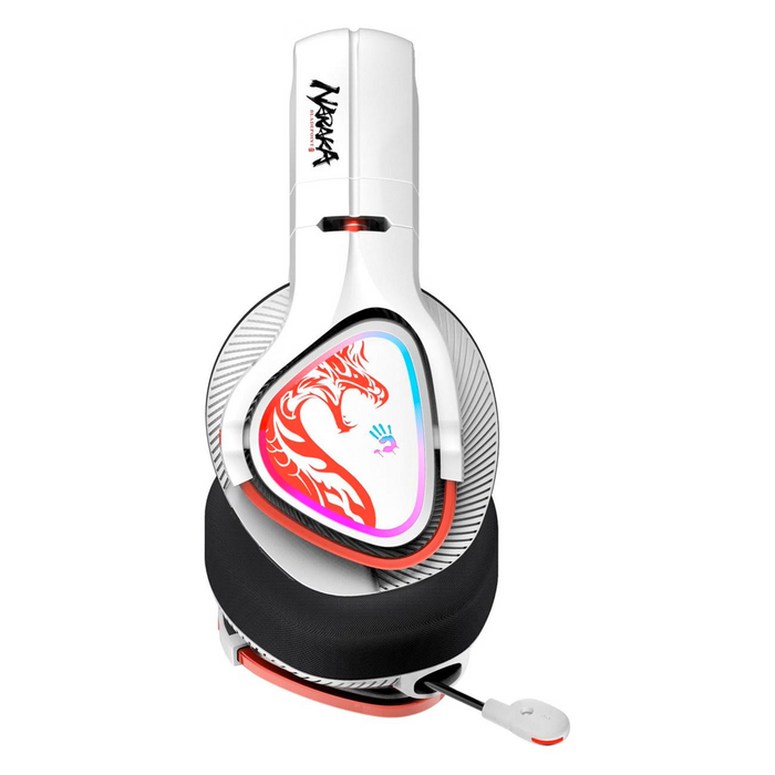 Gaming headphones A4TECH Bloody MR720 Naraka, RGB, Bluetooth + USB, White