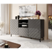 ABETO chest of drawers 150x42x82 graphite/gloss - Chests of drawers made of furniture