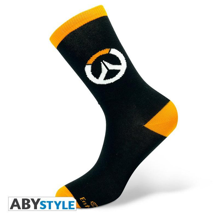 ABYSTYLE OVERWATCH Socks Logo, Black/Orange
