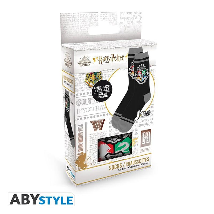 ABYSTYLE HARRY POTTER Black & Gray Hogwarts Socks
