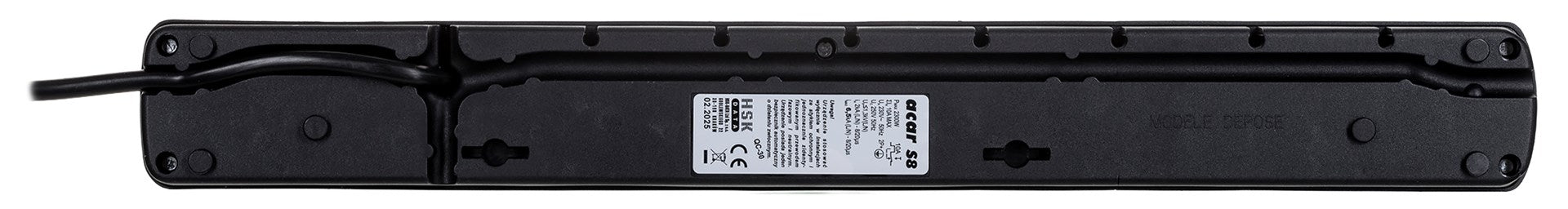 ACAR S8 power extension 1.5 m 8 AC outlet(s) Indoor Black