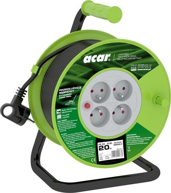 Acar PZ-4Z/OTM H05VV-F 3G1.0 20M  Retractable extension cable