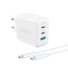 Acefast 2in1 wall charger 2x USB-C / USB-A 65W PD QC 3.0 AFC FCP (set with USB-C 1.2m cable) white (A13 white) - Cell