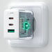 Acefast 2in1 wall charger 2x USB-C / USB-A 65W PD QC 3.0 AFC FCP (set with USB-C 1.2m cable) white (A13 white) - Cell