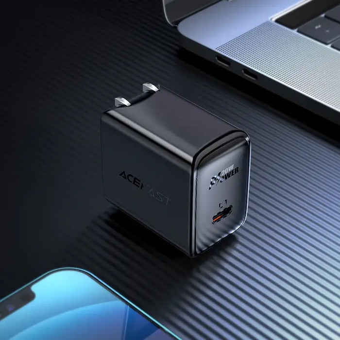 Acefast A3 PD20W Wall Charger with USB-C with US Plug - Black - Cell phone USB charger<<<HurtelXML