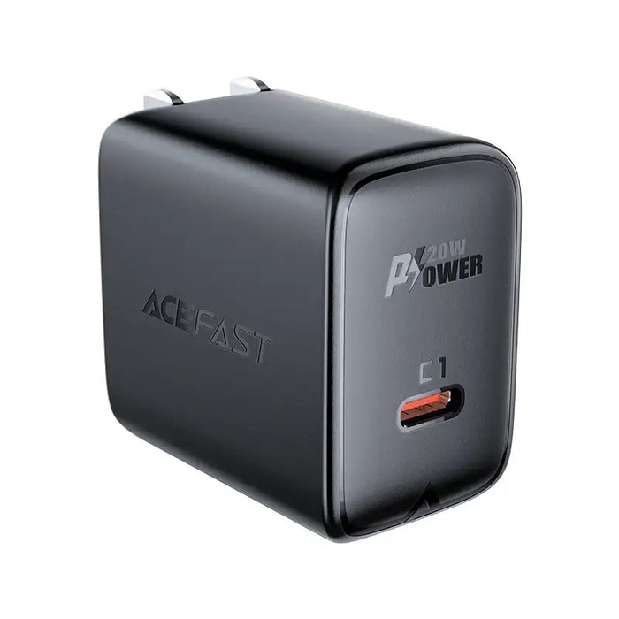 Acefast A3 PD20W Wall Charger with USB-C with US Plug - Black - Cell phone USB charger<<<HurtelXML