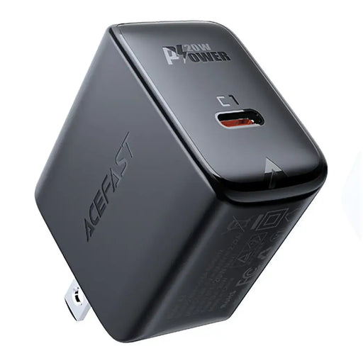 Acefast A3 PD20W Wall Charger with USB-C with US Plug - Black - Cell phone USB charger<<<HurtelXML