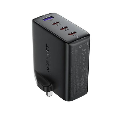 Acefast A97 PD100W GaN Wall Charger (3 x USB-C + USB-A) with UK Plug - Black - Cell phone USB charger<<<HurtelXML