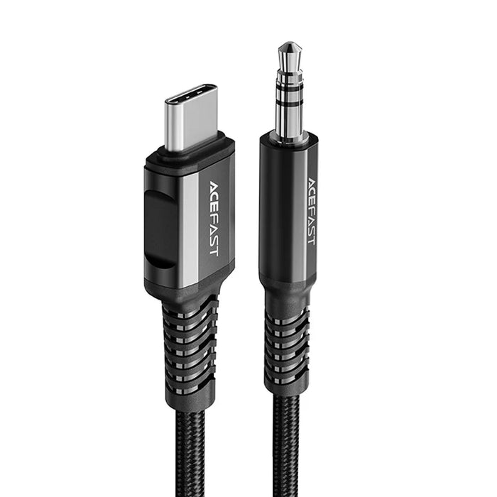 Acefast audio cable USB Type C - 3.5mm mini jack (male) 1.2m AUX black (C1-08 black) - Audio cables<<<HurtelXML
