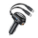 Acefast B13 car charger 53W USB-A / 2 USB-C retractable cables - black - Cell phone USB charger<<<HurtelXML
